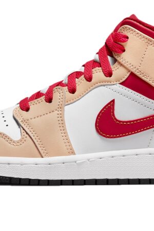 Air Jordan 1 Mid Light Curry Cardinal GS