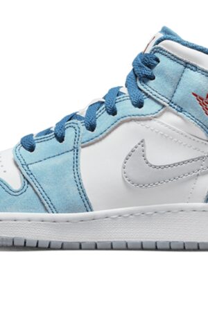 Air Jordan 1 Mid French Blue Fire Red GS